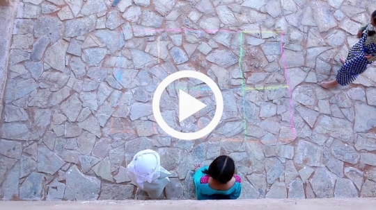 Top view of kids playing