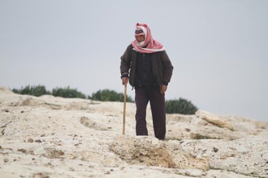 An old Palestinian at Bab al-Shams or Gate of the Sun in Arabic