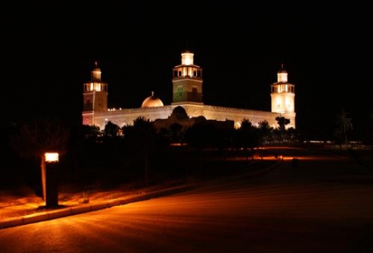 huge modern mosque in a city