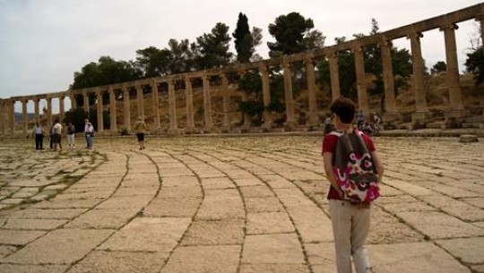 oval plaza at jerash ruins,Jordan