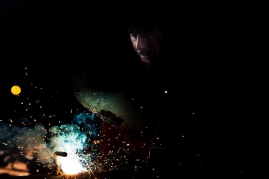 Palestinian Worker at Construc