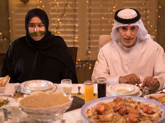 Grandparents around iftar|-