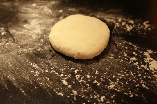 A circular shape dough