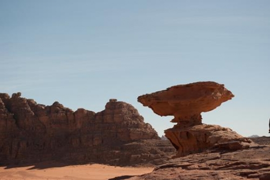 mushroom rock in wadi rum,Jordan