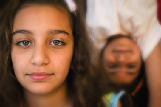 two happy little girls