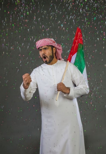 Man excited celebrating the UAE National Day