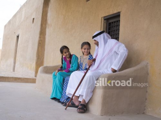 Grandfather with kids |-