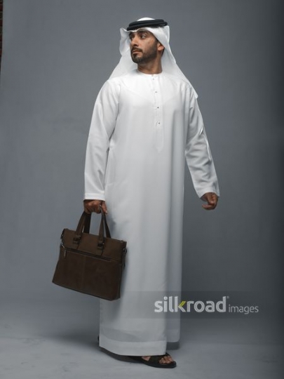 Arabian businessman checking directions