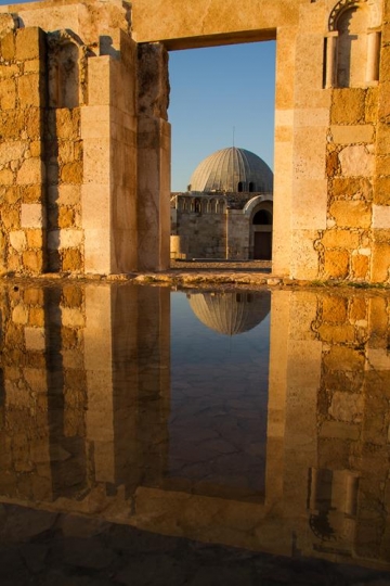 the umayyad palace in the citadel in amman,Jordan