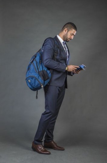 Businessman traveling for a work trip|-