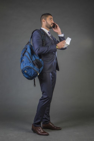 Arab man traveling for a business trip|-