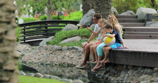 Western Family spending time together at the lake|-