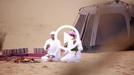 Friends having arabic coffee