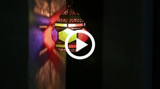 Beautiful lantern hanging on the wall