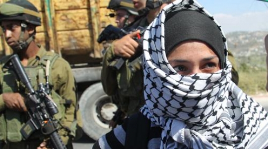 Masked Palestinian woman