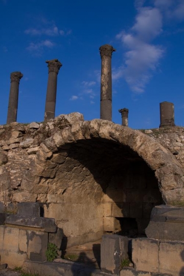 remains of shops and temple,umm qais