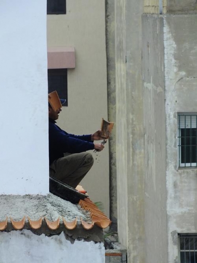 construction worker on the roof