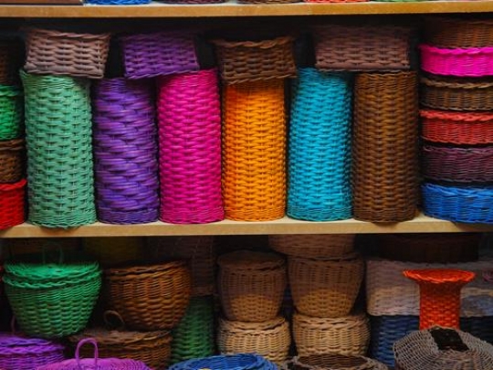 traditional colored dishes