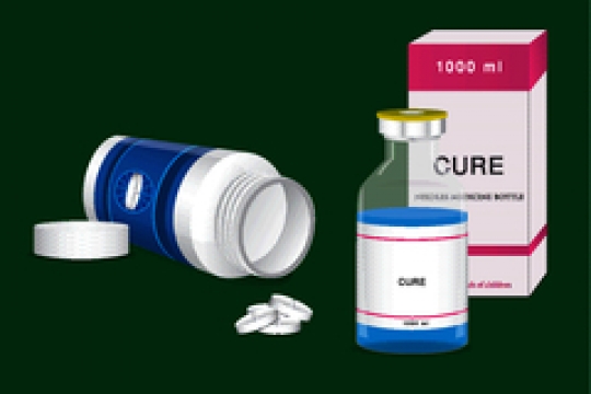 medical bottle with ampoules