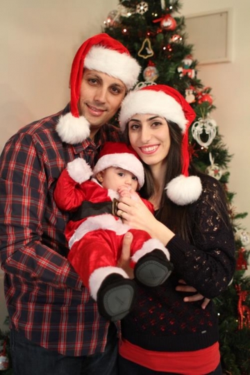 Happy family celebrating Chris