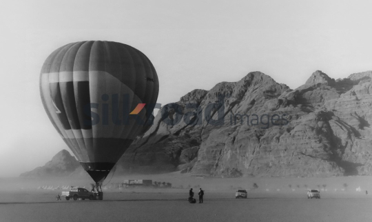 Black and White Hot Air Balloon in Wadi Rum Desert