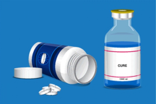 medical bottle with ampoules 