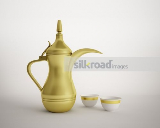 Arabic coffee white background