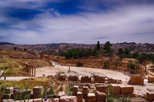 oval plaza at jerash ruins,Jordan