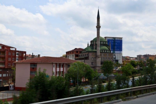modern buildings and mosque