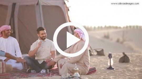 Talking outside the tent