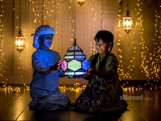 boy and girl playing in Ramadan|-