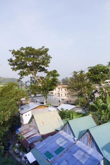 poor huts in a neighbourhood