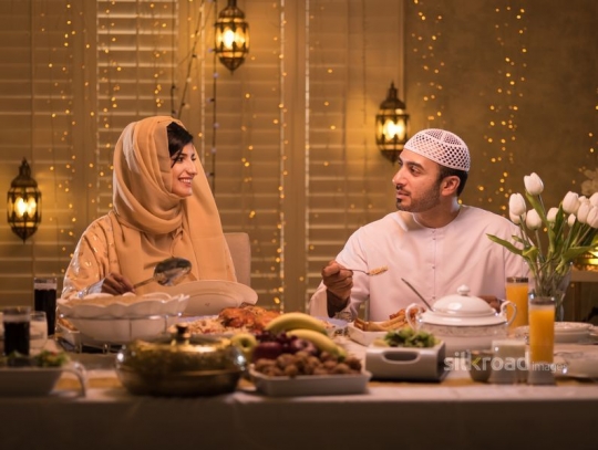 Couple having Iftar|-
