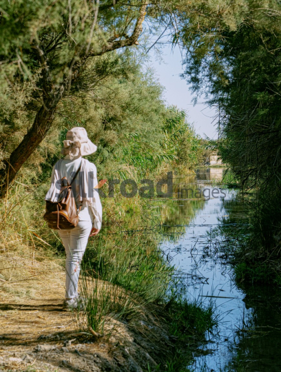 Peaceful Walk Along the Water in Azraq Wetlands, Jordan