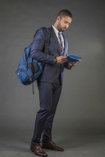 Man traveling for a work trip|-