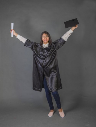 Young Middle Eastern woman happy|