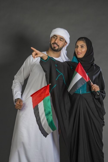 Middle Eastern friends spending time celebrating the UAE National Day